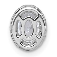 14K White Gold 0.62 Carat Lab Grown Diamond VS+ F+ Round Complete Halo Chain Slide Pendant view 3