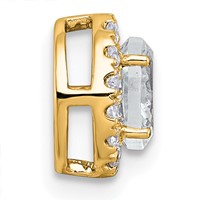 14K Yellow Gold 0.62 Carat Lab Grown Diamond VS+ F+ Round Complete Halo Chain Slide Pendant view 2