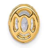 14K Yellow Gold 0.62 Carat Lab Grown Diamond VS+ F+ Round Complete Halo Chain Slide Pendant view 3