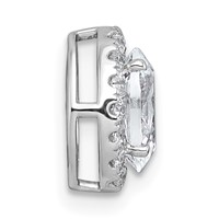 14K White Gold 1.20 Carat Lab Grown Diamond VS+ F+ Round Complete Halo Chain Slide Pendant view 2