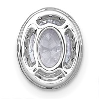 14K White Gold 1.20 Carat Lab Grown Diamond VS+ F+ Round Complete Halo Chain Slide Pendant view 3