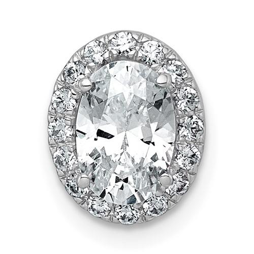 14K White Gold 1.20 Carat Certified Lab Grown Diamond VS+ F+ Round Complete Halo Chain Slide Pendant