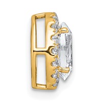14K Yellow Gold 1.20 Carat Certified Lab Grown Diamond VS+ F+ Round Complete Halo Chain Slide Pendant view 2