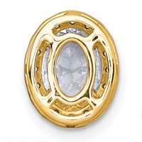 14K Yellow Gold 1.20 Carat Certified Lab Grown Diamond VS+ F+ Round Complete Halo Chain Slide Pendant view 3