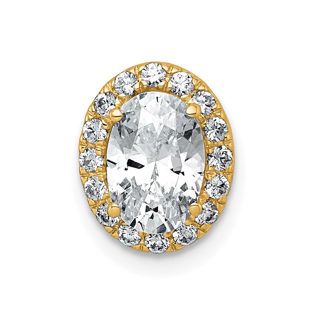 14K Yellow Gold 1.20 Carat Certified Lab Grown Diamond VS+ F+ Round Complete Halo Chain Slide Pendant
