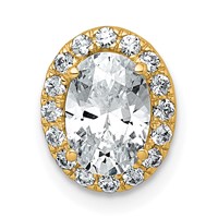 14K Yellow Gold 1.20 Carat Certified Lab Grown Diamond VS+ F+ Round Complete Halo Chain Slide Pendant view 1