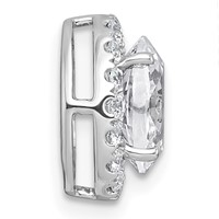 14K White Gold 1.75 Carat Certified Lab Grown Diamond VS+ F+ Round Complete Halo Chain Slide Pendant view 2