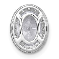 14K White Gold 1.75 Carat Certified Lab Grown Diamond VS+ F+ Round Complete Halo Chain Slide Pendant view 3