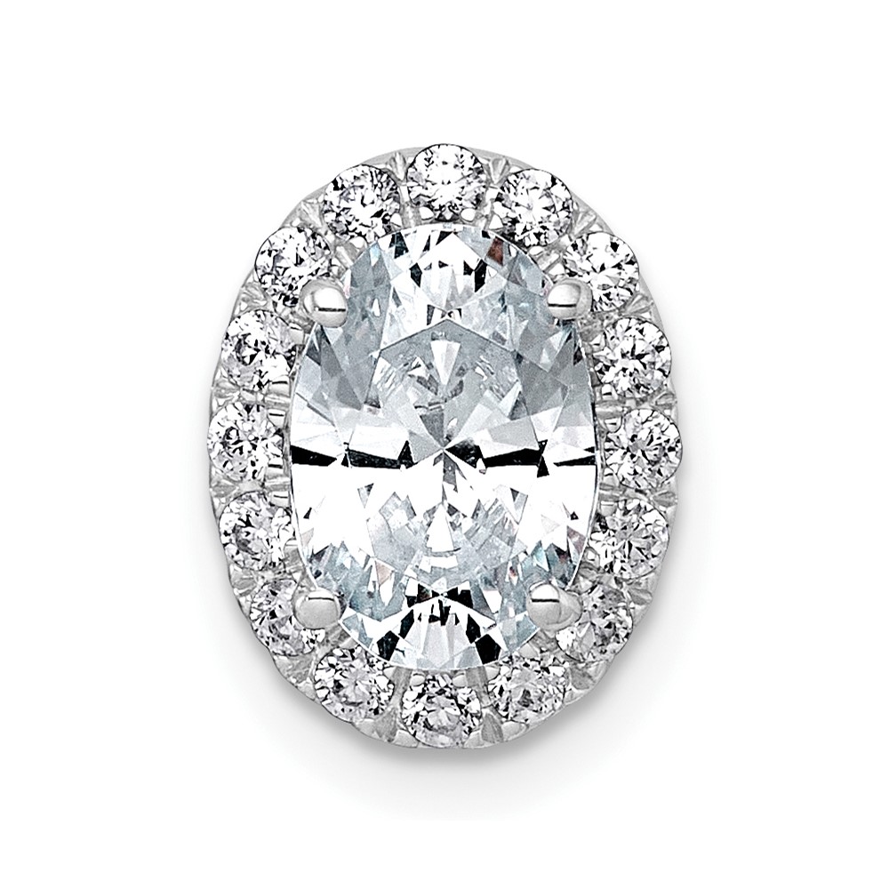14K White Gold 1.75 Carat Certified Lab Grown Diamond VS+ F+ Round Complete Halo Chain Slide Pendant