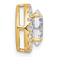 14K Yellow Gold 1.75 Carat Certified Lab Grown Diamond VS+ F+ Round Complete Halo Chain Slide Pendant view 2