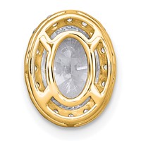 14K Yellow Gold 1.75 Carat Certified Lab Grown Diamond VS+ F+ Round Complete Halo Chain Slide Pendant view 3