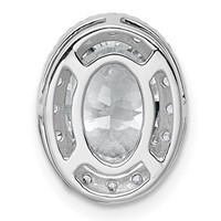 14K White Gold 2.38 Carat Lab Grown Diamond VS+ F+ Round Complete Halo Chain Slide Pendant view 3