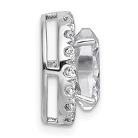 14K White Gold 2.88 Carat Certified Lab Grown Diamond VS+ F+ Round Complete Halo Chain Slide Pendant view 2