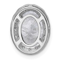 14K White Gold 2.88 Carat Certified Lab Grown Diamond VS+ F+ Round Complete Halo Chain Slide Pendant view 3