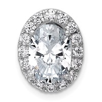 14K White Gold 2.88 Carat Certified Lab Grown Diamond VS+ F+ Round Complete Halo Chain Slide Pendant view 1