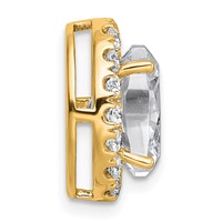 14K Yellow Gold 2.88 Carat Certified Lab Grown Diamond VS+ F+ Round Complete Halo Chain Slide Pendant view 2
