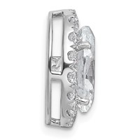 14K White Gold 3.75 Carat Certified Lab Grown Diamond VS+ F+ Round Complete Halo Chain Slide Pendant view 2