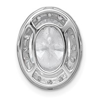 14K White Gold 3.75 Carat Certified Lab Grown Diamond VS+ F+ Round Complete Halo Chain Slide Pendant view 3
