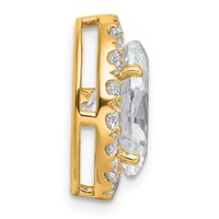14K Yellow Gold 3.75 Carat Certified Lab Grown Diamond VS+ F+ Round Complete Halo Chain Slide Pendant view 2