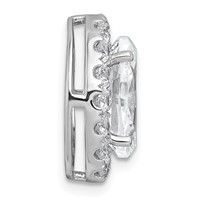 14K White Gold 4.75 Carat Certified Lab Grown Diamond VS+ F+ Round Complete Halo Chain Slide Pendant view 2