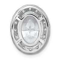 14K White Gold 4.75 Carat Certified Lab Grown Diamond VS+ F+ Round Complete Halo Chain Slide Pendant view 3