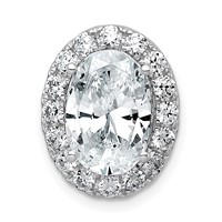 14K White Gold 4.75 Carat Certified Lab Grown Diamond VS+ F+ Round Complete Halo Chain Slide Pendant view 1