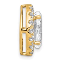 14K Yellow Gold 4.75 Carat Lab Grown Diamond VS+ F+ Round Complete Halo Chain Slide Pendant view 2