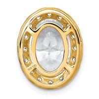 14K Yellow Gold 4.75 Carat Lab Grown Diamond VS+ F+ Round Complete Halo Chain Slide Pendant view 3