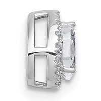 14K White Gold 0.33 Carat Lab Grown Diamond VS+ F+ Pear Complete Halo Chain Slide Pendant view 2