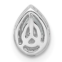 14K White Gold 0.33 Carat Lab Grown Diamond VS+ F+ Pear Complete Halo Chain Slide Pendant view 3