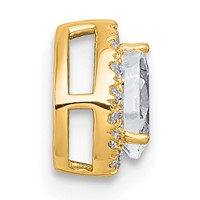 14K Yellow Gold 0.33 Carat Lab Grown Diamond VS+ F+ Pear Complete Halo Chain Slide Pendant view 2