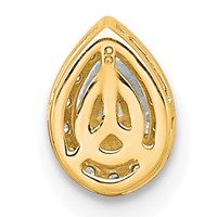 14K Yellow Gold 0.33 Carat Lab Grown Diamond VS+ F+ Pear Complete Halo Chain Slide Pendant view 3