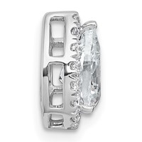 14K White Gold 1.20 Carat Lab Grown Diamond VS+ F+ Pear Complete Halo Chain Slide Pendant view 2