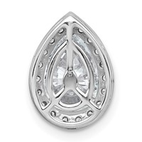 14K White Gold 1.75 Carat Certified Lab Grown Diamond VS+ F+ Pear Complete Halo Chain Slide Pendant view 3