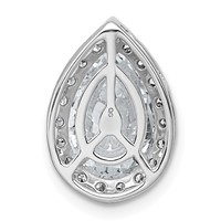 14K White Gold 2.75 Carat Certified Lab Grown Diamond VS+ F+ Pear Complete Halo Chain Slide Pendant view 3