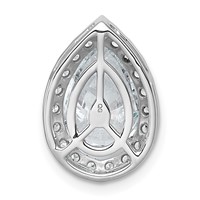 14K White Gold 3.38 Carat Certified Lab Grown Diamond VS+ F+ Pear Complete Halo Chain Slide Pendant view 3