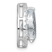 14K White Gold 4.50 Carat Lab Grown Diamond VS+ F+ Pear Complete Halo Chain Slide Pendant view 2