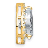 14K Yellow Gold 4.50 Carat Certified Lab Grown Diamond VS+ F+ Pear Complete Halo Chain Slide Pendant view 2