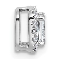 14K White Gold 0.33 Carat Lab Grown Diamond VS+ F+ Radiant Complete Halo Chain Slide Pendant view 2