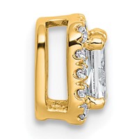 14K Yellow Gold 0.33 Carat Lab Grown Diamond VS+ F+ Radiant Complete Halo Chain Slide Pendant view 2