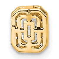 14K Yellow Gold 0.33 Carat Lab Grown Diamond VS+ F+ Radiant Complete Halo Chain Slide Pendant view 3