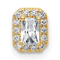 14K Yellow Gold 0.33 Carat Lab Grown Diamond VS+ F+ Radiant Complete Halo Chain Slide Pendant view 1