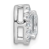 14K White Gold 0.62 Carat Lab Grown Diamond VS+ F+ Radiant Complete Halo Chain Slide Pendant view 2