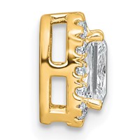 14K Yellow Gold 0.62 Carat Lab Grown Diamond VS+ F+ Radiant Complete Halo Chain Slide Pendant view 2