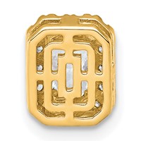 14K Yellow Gold 0.62 Carat Lab Grown Diamond VS+ F+ Radiant Complete Halo Chain Slide Pendant view 3