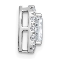 14K White Gold 1.33 Carat Lab Grown Diamond VS+ F+ Radiant Complete Halo Chain Slide Pendant view 2