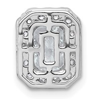 14K White Gold 1.33 Carat Lab Grown Diamond VS+ F+ Radiant Complete Halo Chain Slide Pendant view 3