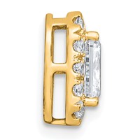 14K Yellow Gold 1.33 Carat Certified Lab Grown Diamond VS+ F+ Radiant Complete Halo Chain Slide Pendant view 2