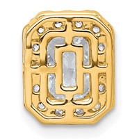 14K Yellow Gold 1.33 Carat Certified Lab Grown Diamond VS+ F+ Radiant Complete Halo Chain Slide Pendant view 3