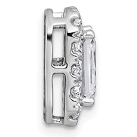 14K White Gold 2 Carat Certified Lab Grown Diamond VS+ F+ Radiant Complete Halo Chain Slide Pendant view 2